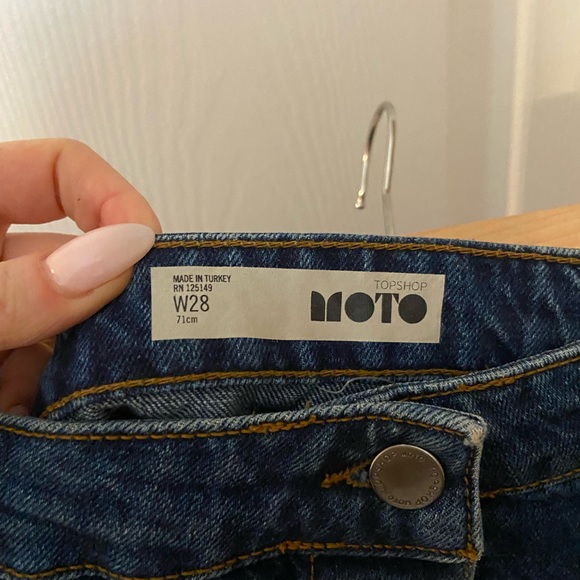 Indigo Denim Button Front Mini Skirt - Picture 3 of 3